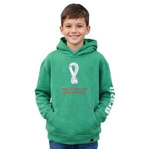 Brazil FIFA World cup memorabilia children's unisex hoodie sweater M 10 12 NEW